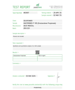 MASTERMED P 100 Test Report 63997 2000x2000h 1