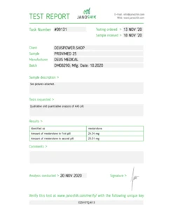 PROVIMED 25 DM08290 Test Report 09131 2000x2000h